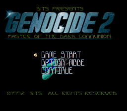 Genocide 2 (Japan) (Beta) Title Screen